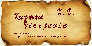 Kuzman Virijević vizit kartica